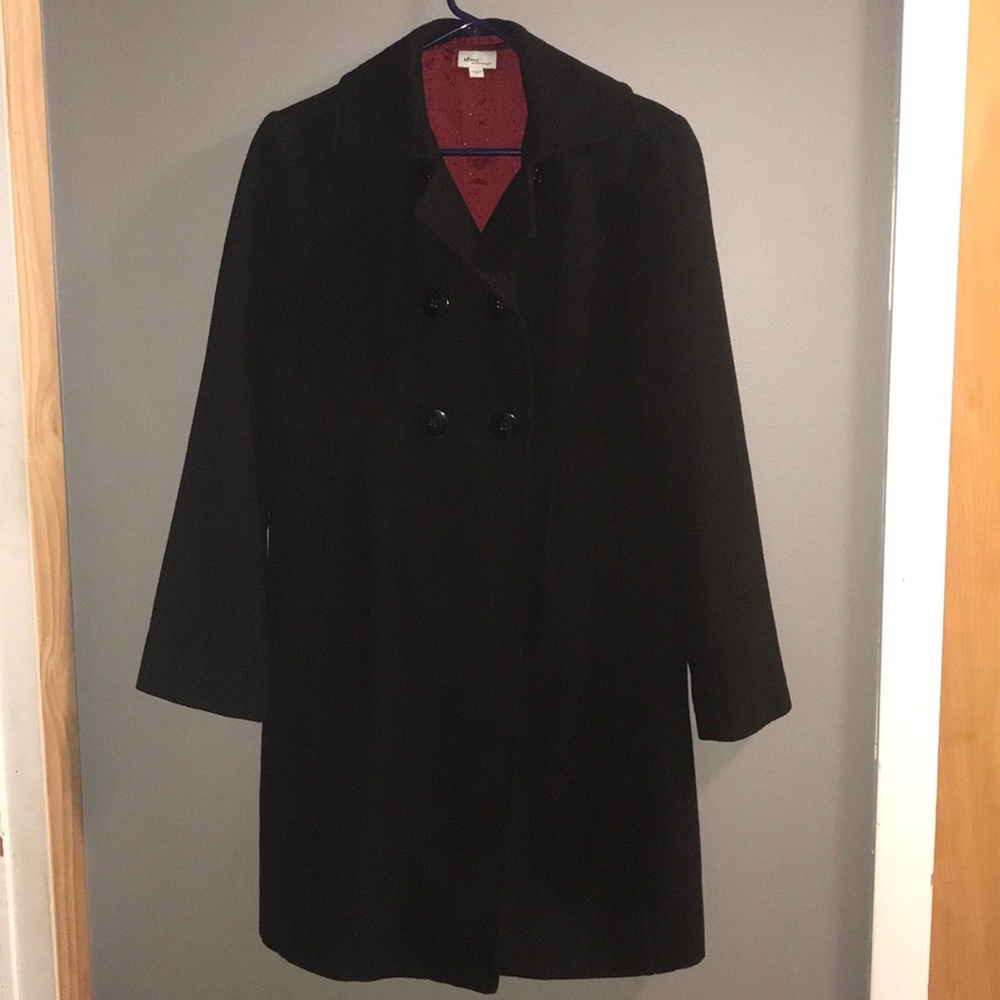 Mimi maternity long black winter coat size small
